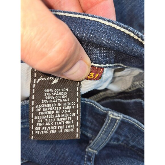 7 For All Mankind Standard Mens Jeans 31 x 34 Dark Wash Denim - Picture 4 of 8